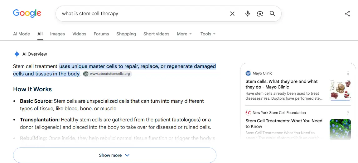 what is stem cell therapy google ai overview - Regenerative Medicine Marketing what is stem cell therapy google ai overview